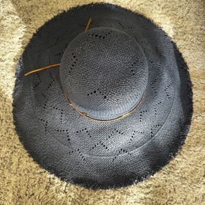 Tommy Bahama Wmns Straw Raffia Wide Brim Sun Hat Blue